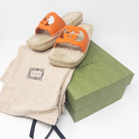 Gucci Cosmos Espadrilles GG Cutout Orange 36.5 EU - Picture 6 of 6